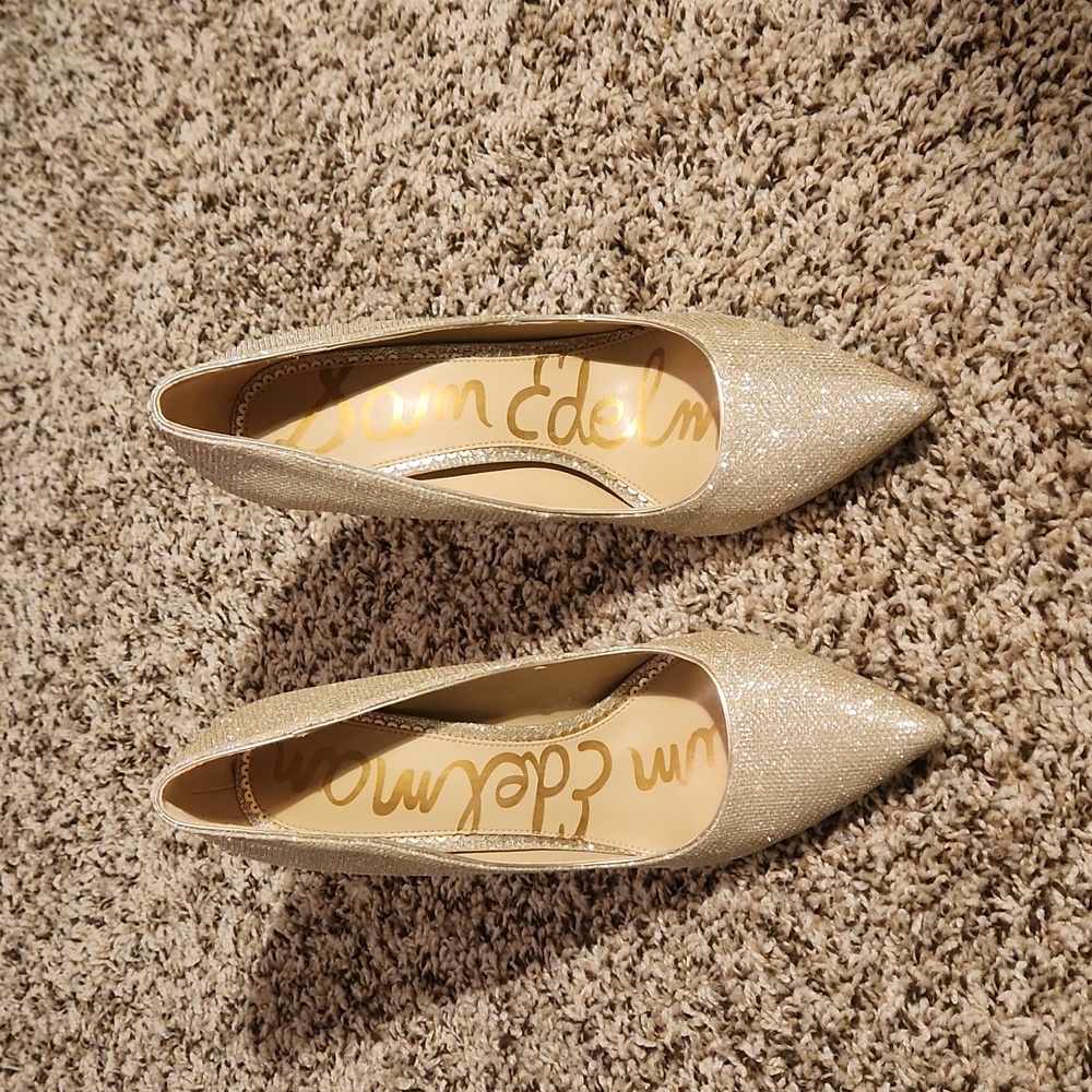Sam Edelman sparkly gold pumps